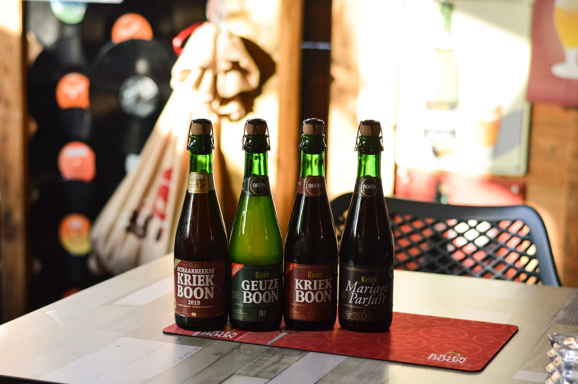 Kriek Boon, Geuze Boon en Mariage Parfait op tafel